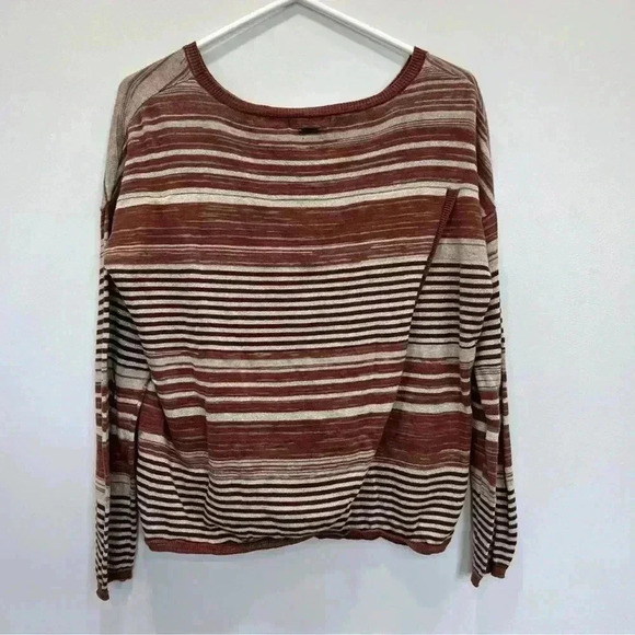 PRANA Adelaide  multicolor striped metallic‎ pullover sweater size M - Picture 3 of 8